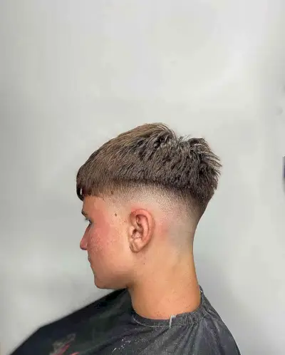 U.K.-Inspired Fade with Short Sides for Men with Thick Hair