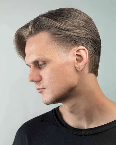 Straight Flowy Mid-Length Hair for a Gentlemen