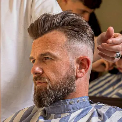 Old-School Mens Gentlemen Cut with a Beard