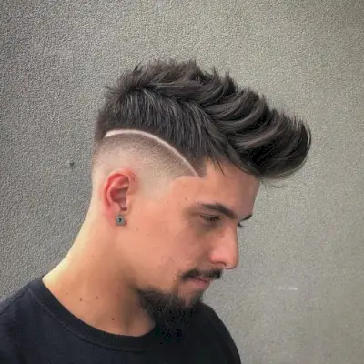 medium fade Quiff on Straight Hair