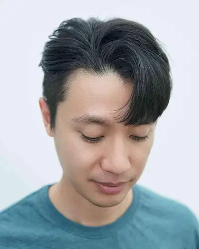 Two Block Asymmetrical Hairstyle on Gentlemen