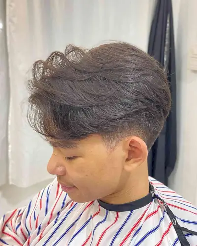 Layered Two Block Haircut for Young Men