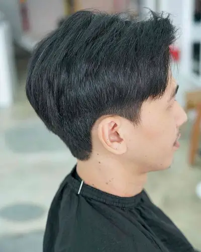 Choppy Two Block Haircut on Young Men