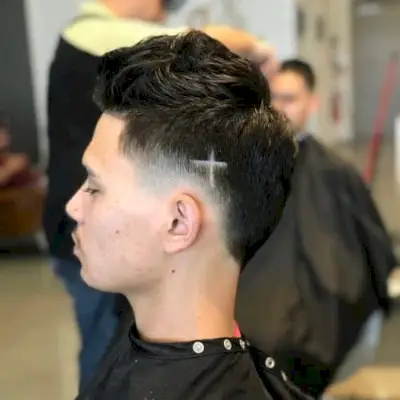 Medium-Length Faux Hawk with Drop Fade