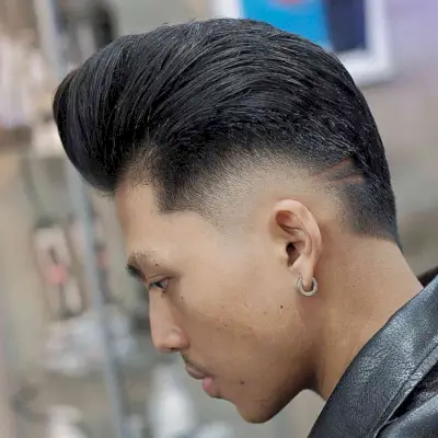 Thick Hair with Burst Fade