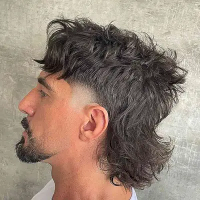 Messy Mullet with a Bald Fade for Men with Medium-Length Hairema_medinaok