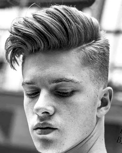 Mens Medium Disconnected Combover Haircut