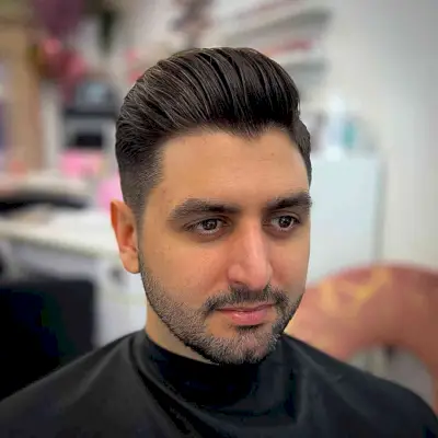 Medium-Length Hair with a Contoured Texture for Men