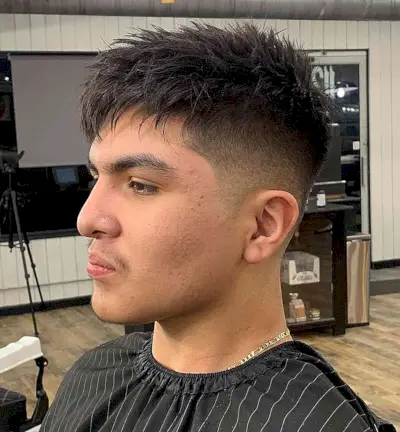 Messy Spiky French Haircut with Piece-y Fringe for Males