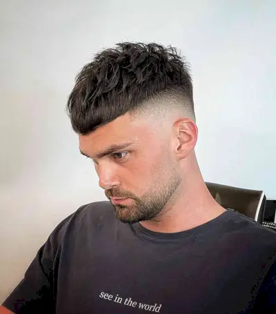 Messy French Edgar Cut with Texture on Guys