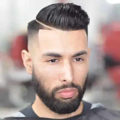 High Fade and line up haircut with Hard Part