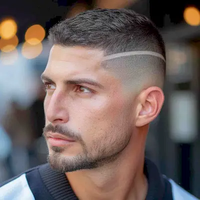 Easy Crew Cut with a Surgical Line for Guys