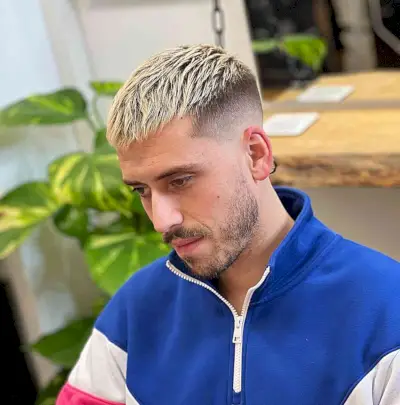 Short Disconnected Crew Cut with a Textured Style on Men