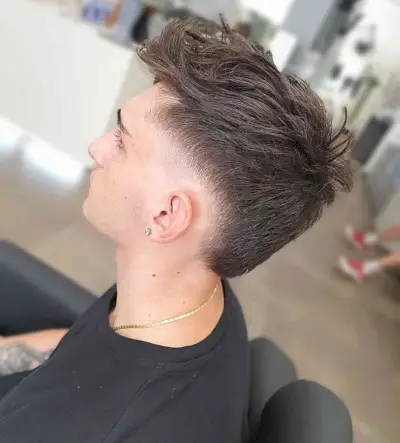 Burst Taper Fade Mullet for Young Men