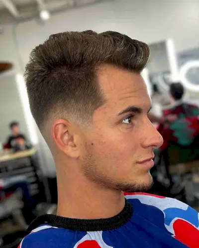 Low Brush Up Style with Faded Short Sides