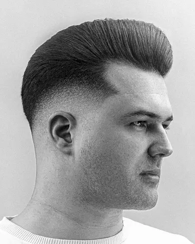 Clean Slick Pompadour Fade