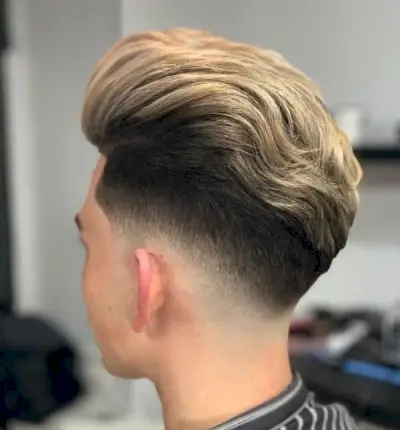 Colored Long Hair with Faded Shaved Sides for Men