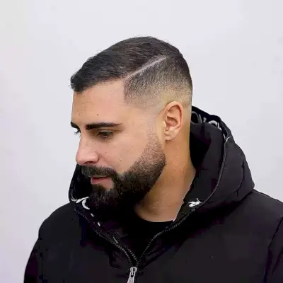 Fade Haircut with Line