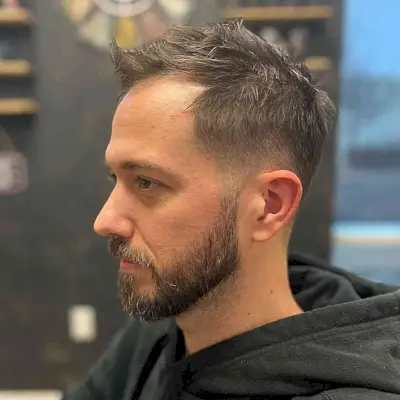 Tousled Top with Faded Sides for Men with Thin Hair