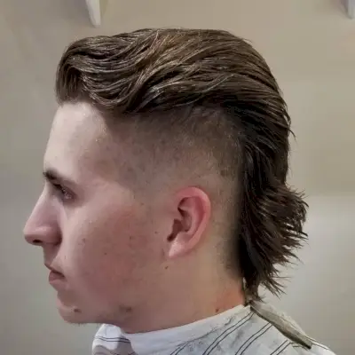 Wavy Mohawk Fade for Long Hair