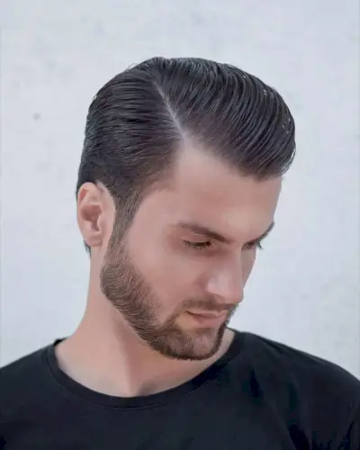Classic Side part and brush-back style for guys