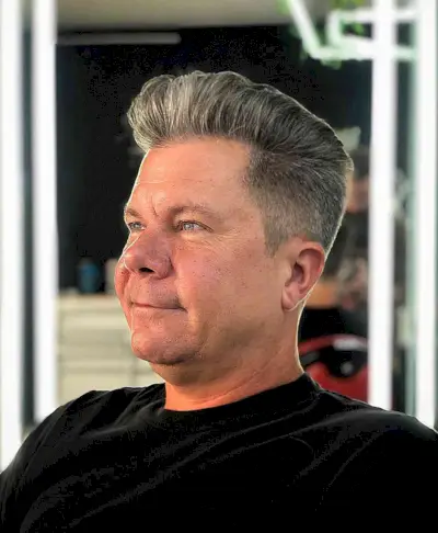 Salt and Pepper Tapered Cut for Men with thick hair