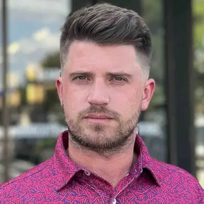 Brushed Up Taper Cut with a Beard