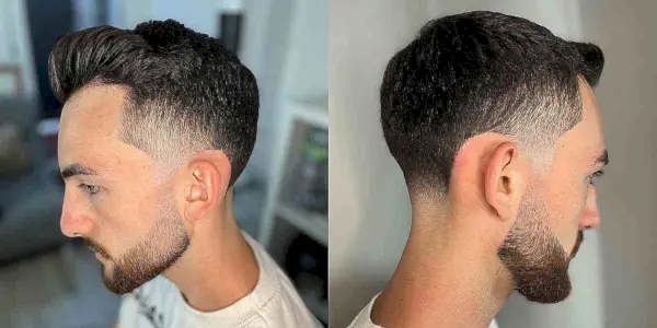 Short Tapered Hair with Brushed-Up Fringe for Men