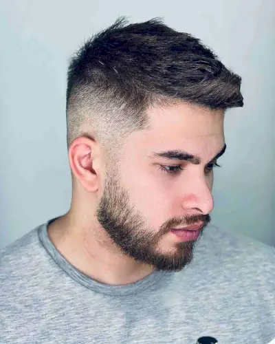 Textured Top on a Taper Faded Haircut