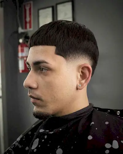 Low Drop Fade on a Caesar Cut with Shape-Up