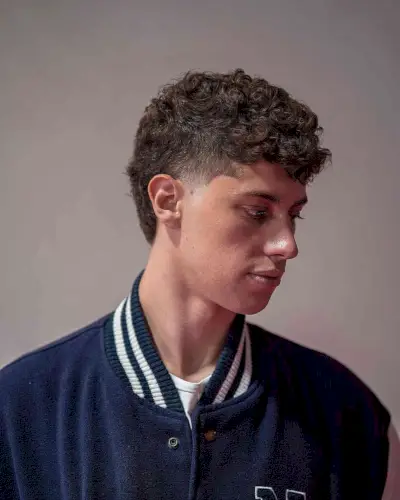 Stand Out Low Faded with a Curly Top for Men