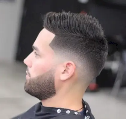 Classic low fade faux hawk for men