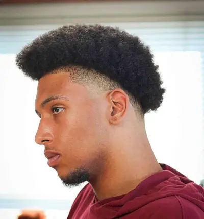 Dapper Fade for Black Men with thick curly hair