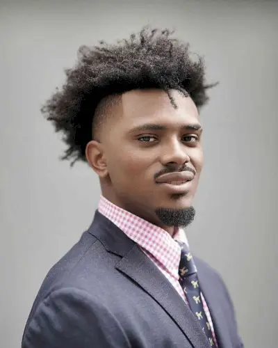 Faded with a Messy Top for Black Men