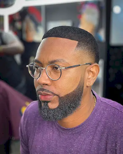 Beard Fade with a Fresh Line-Up for Black Men