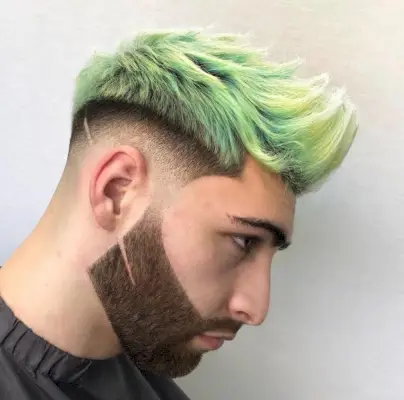 Modern Fohawk Taper Fade with Beard and Line-Up