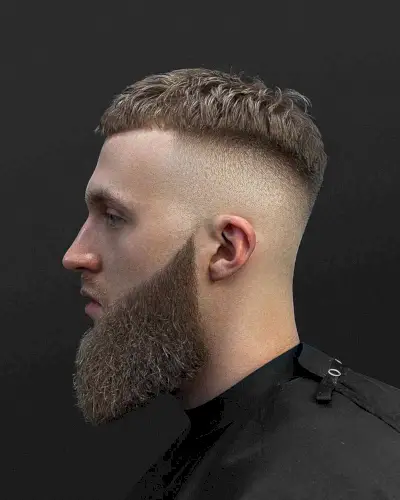 High and Tight Edgar Cut with a Beard for men with thick hair