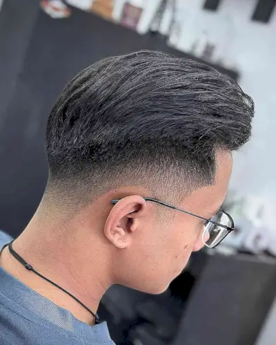 Two-Block Haircut with an Undercut Fade for Guys