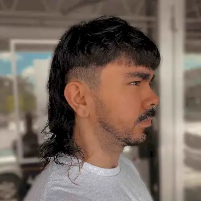 Faded Undercut Mullet for Men