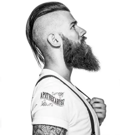 Long Hair With Disconnected Undercut Bald Sides