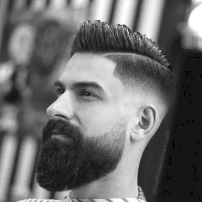 Undercut With Side Part and Beard