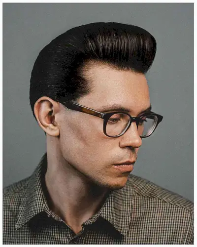 The Perfect Pompadour for Men with thick hair and glasses