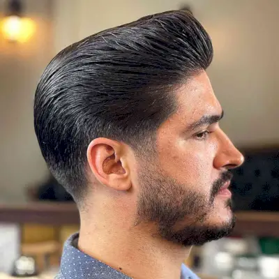 Flat Top Pompadour on Dense, Dark Hair