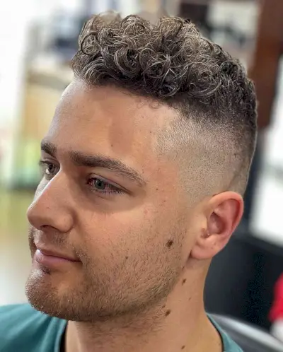 Traditional Pompadour for guys with Curly Hair