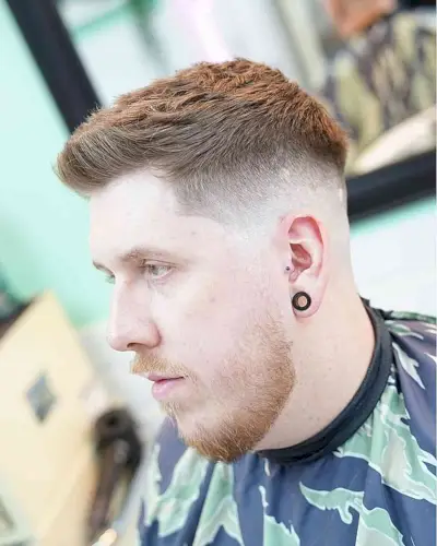 Skin Fade Mini Pompadour with Bald Fade Haircut