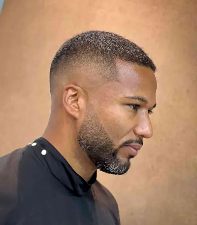 Short High and Tight Skin Fade Haircut on Black Gentlemen