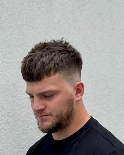 Skin Faded Razored Messy French Crop for Guys