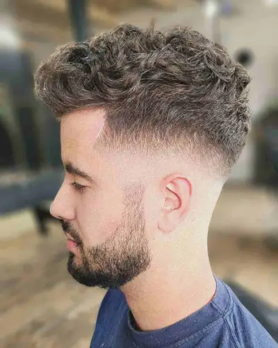 Casual Mid-Skin Fade for Curly Hair