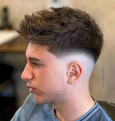 Amazing Textured Mid-Fade Haircut for Men
