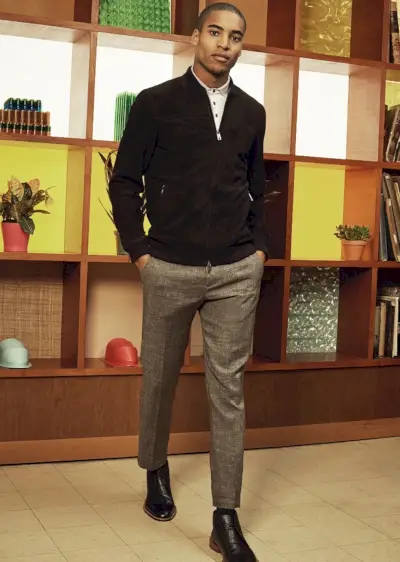 チャッカ ブーツ アウトフィット パンツ ボンバー ジャケット ポロ